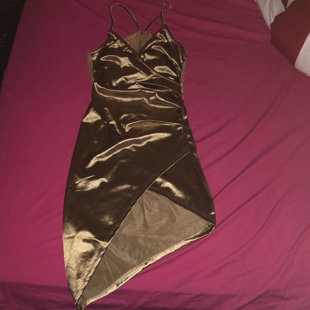 Satin copper/ gold  party dress